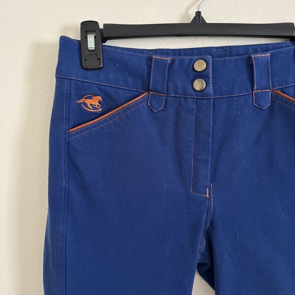 Piper By Smartpak Wellesley Piped Knee-Patch Breech, Navy/Orange- Size 14 - Picture 4 of 9